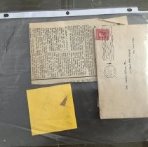 Walker/Sloan. Newspaper Clipping and Envelope